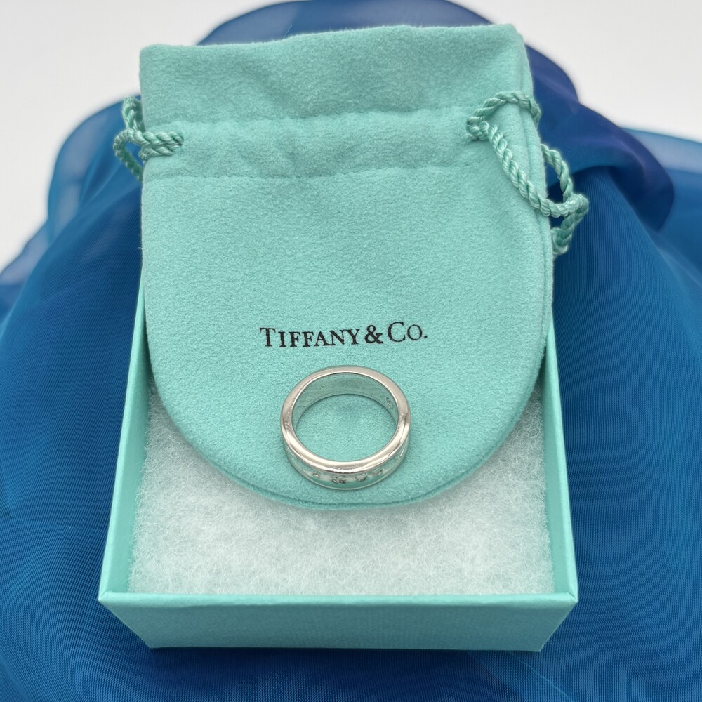 Tiffany & Co. 1837 Medium Concave Band Ring Sterling Silver - Size 7, Gift Set - Picture 3 of 15
